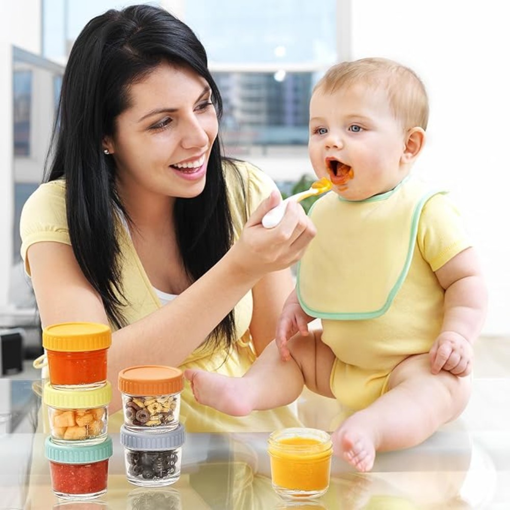 Baby Food Jar - Conjunto de 6 Potes de Vidro