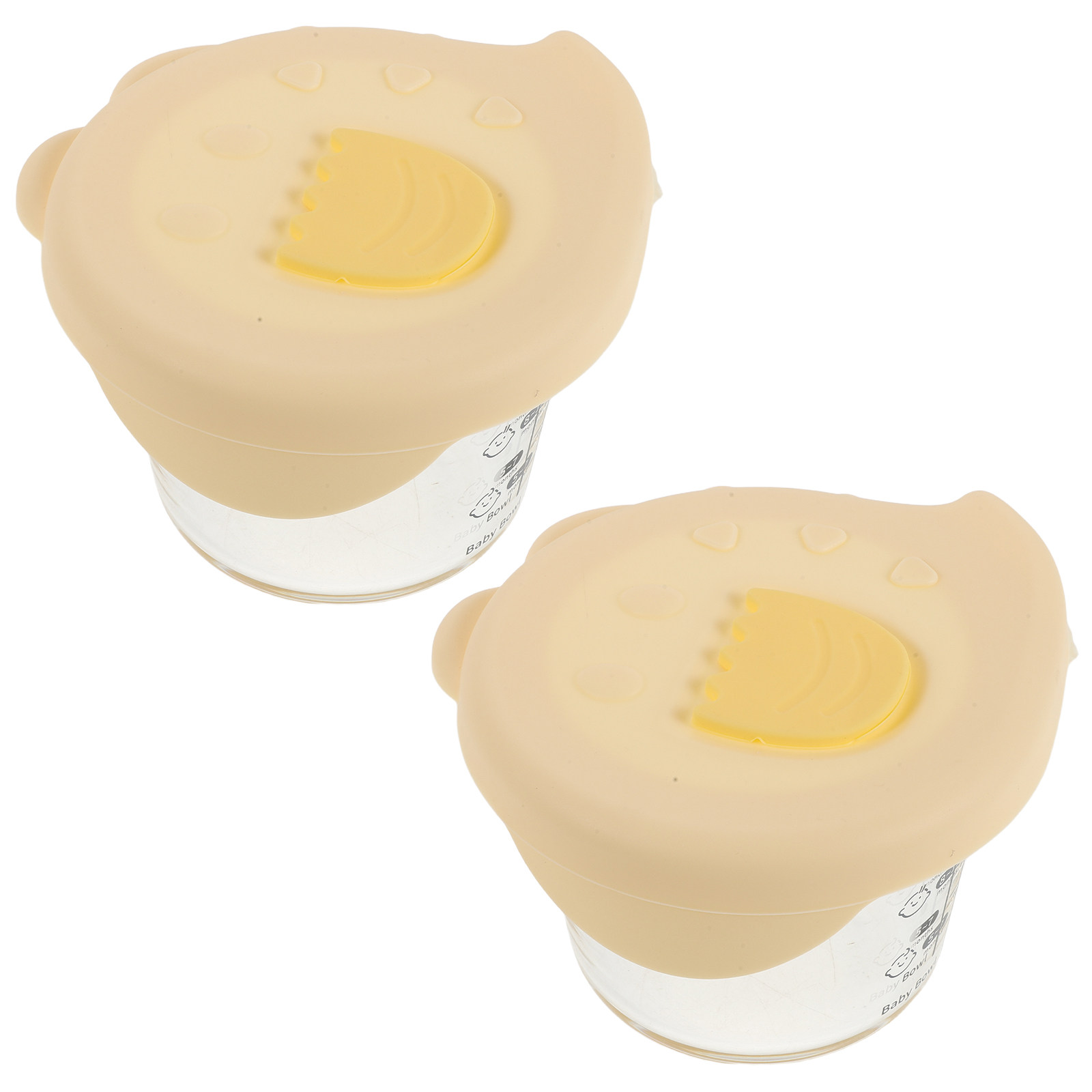 Baby Food Prep Containers - Conjunto de 2 Tigelas de Vidro