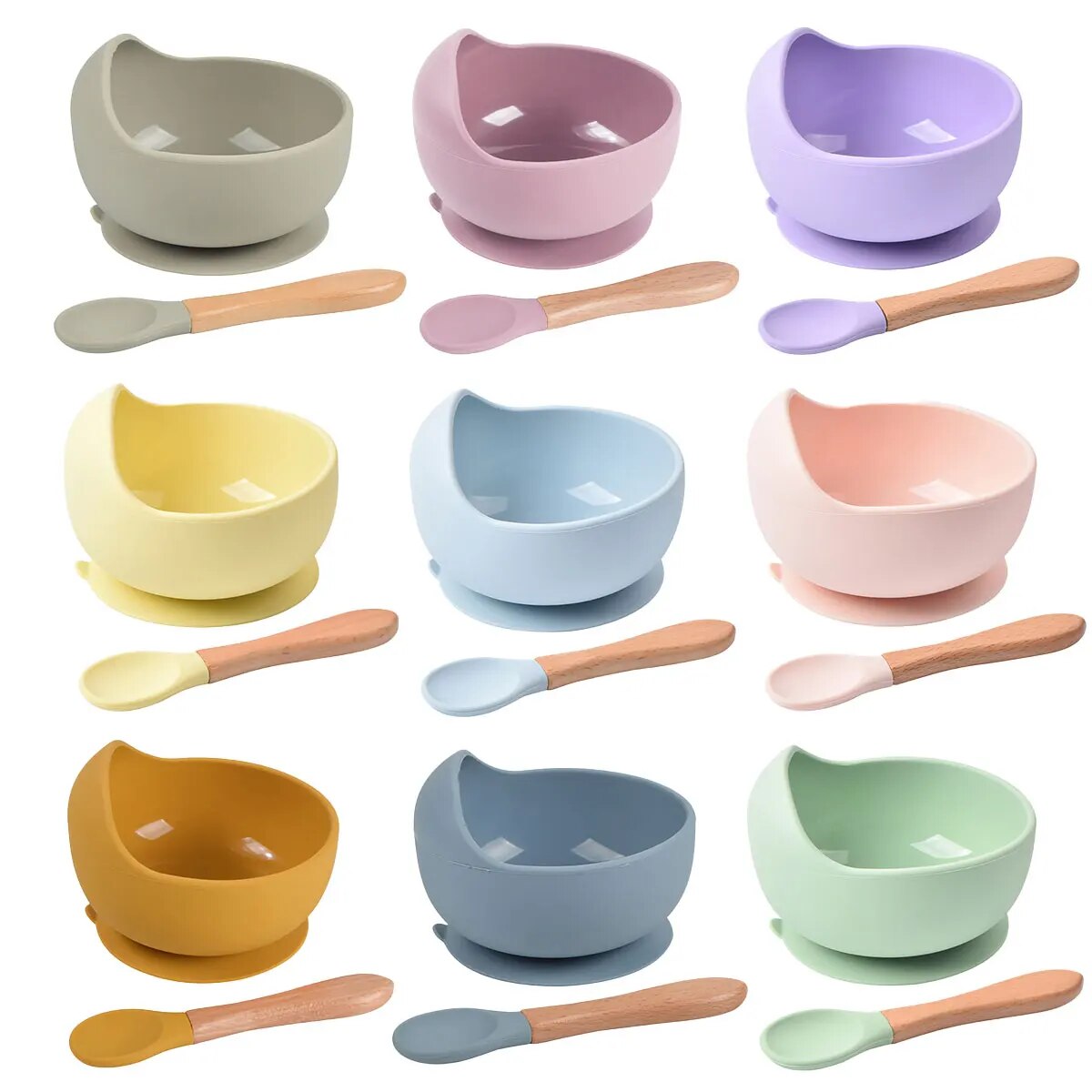 Baby Food Chopper - Silicone bebê alimentação tigela talheres para