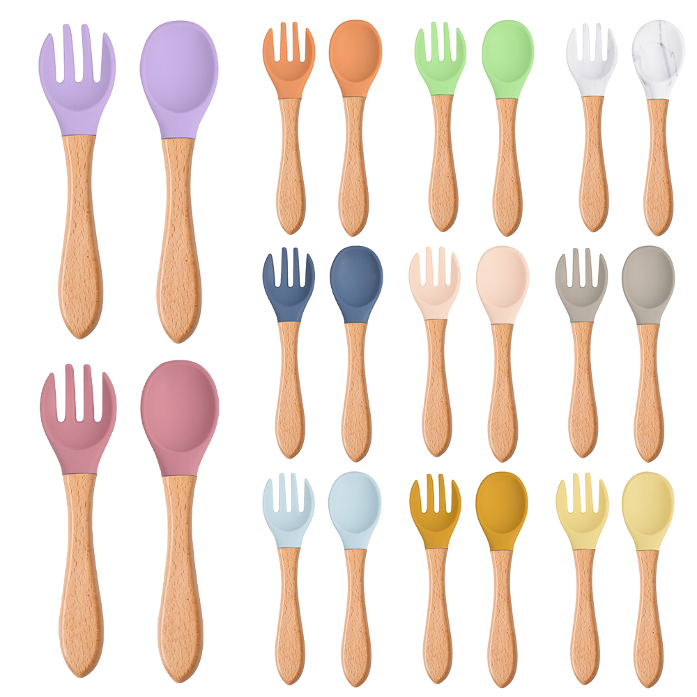 Baby Food Feeder - 2 pçs/set bebê colher de silicone