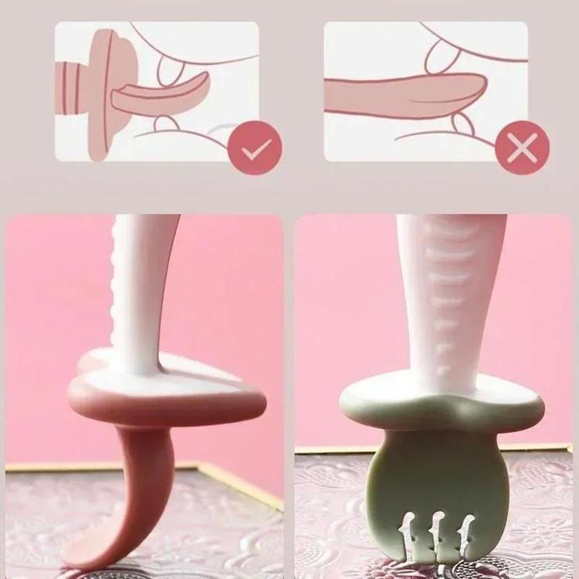 Colher de bebê garfo silicone  - Baby Food Feeder avaliação e preço