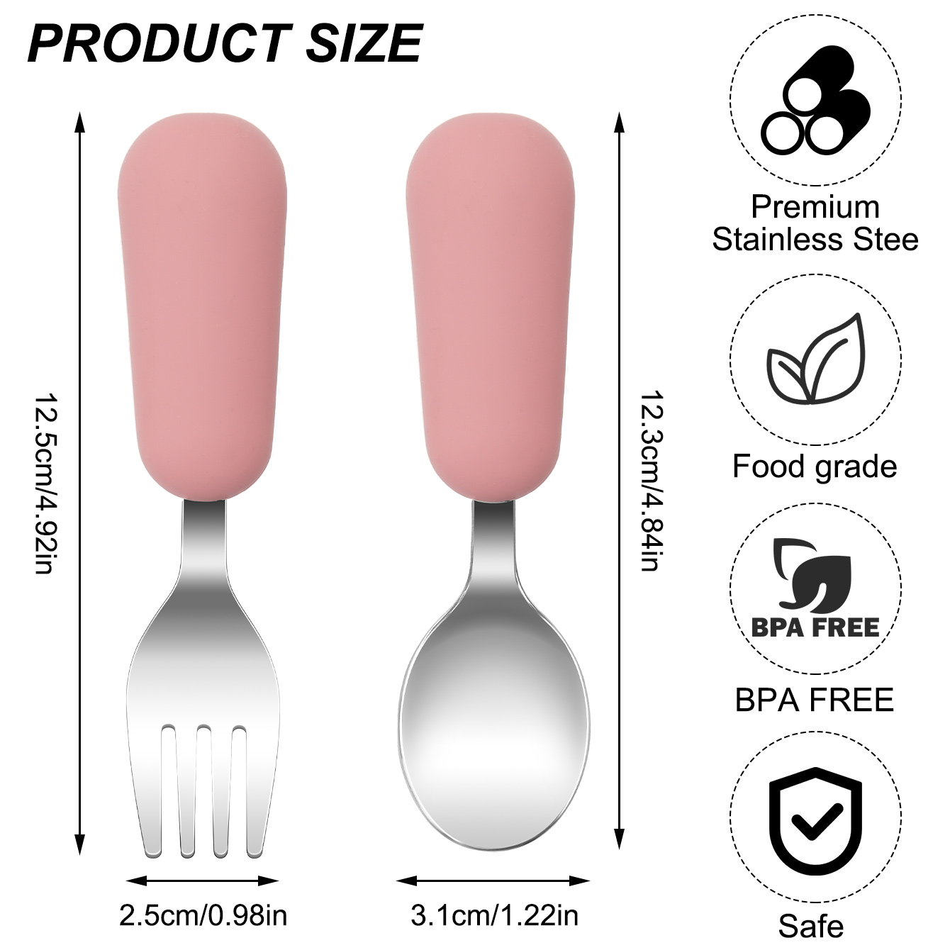 Cor crianças 2 pçs garfo colhe - Baby Food Feeder avaliação e preço