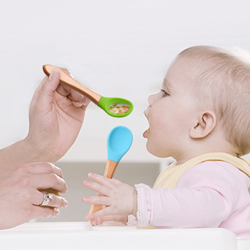 2 pçs/set bebê colher de silic - Baby Food Feeder avaliação e preço