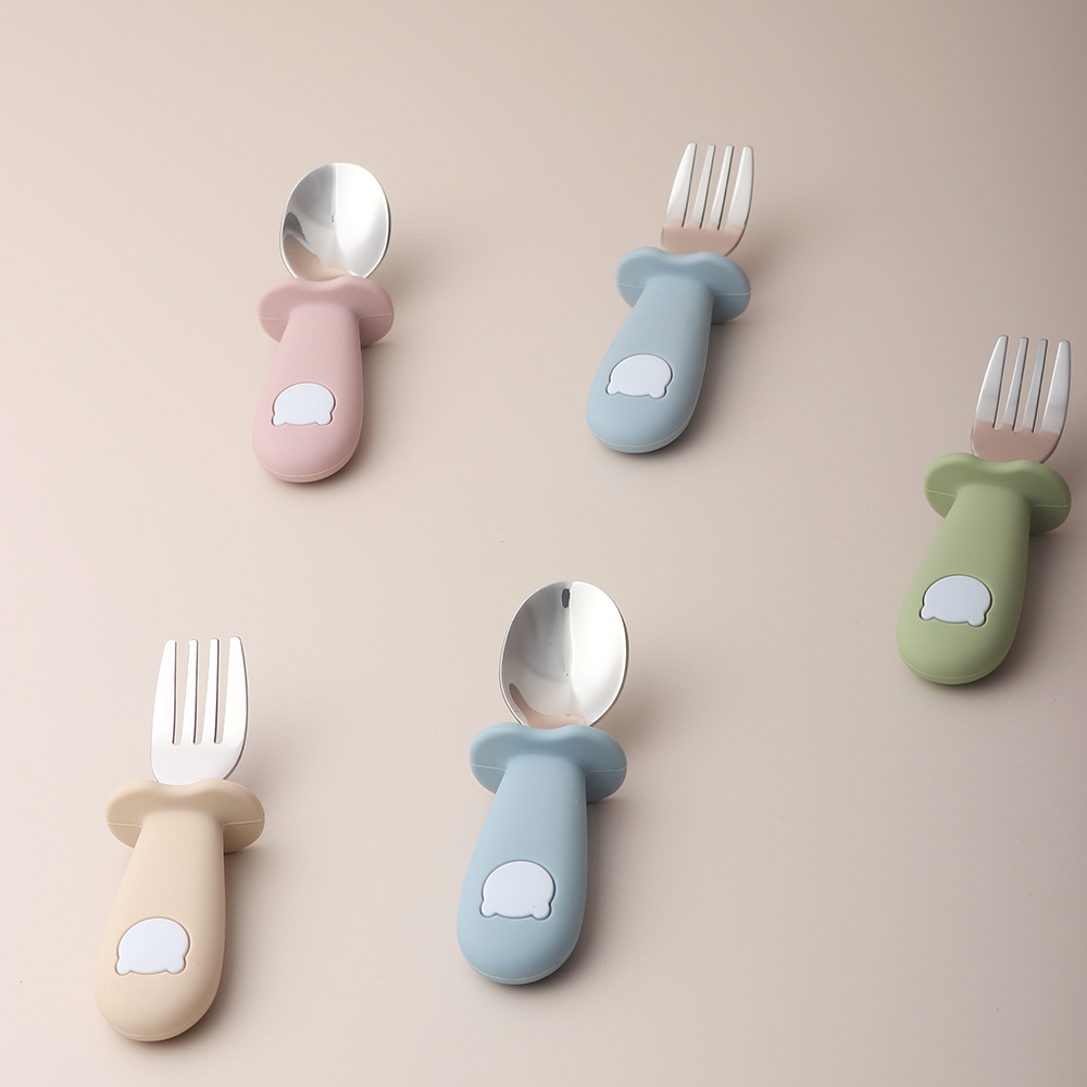 Colher e Garfo de Silicone em  - Baby Food Feeder avaliação e preço