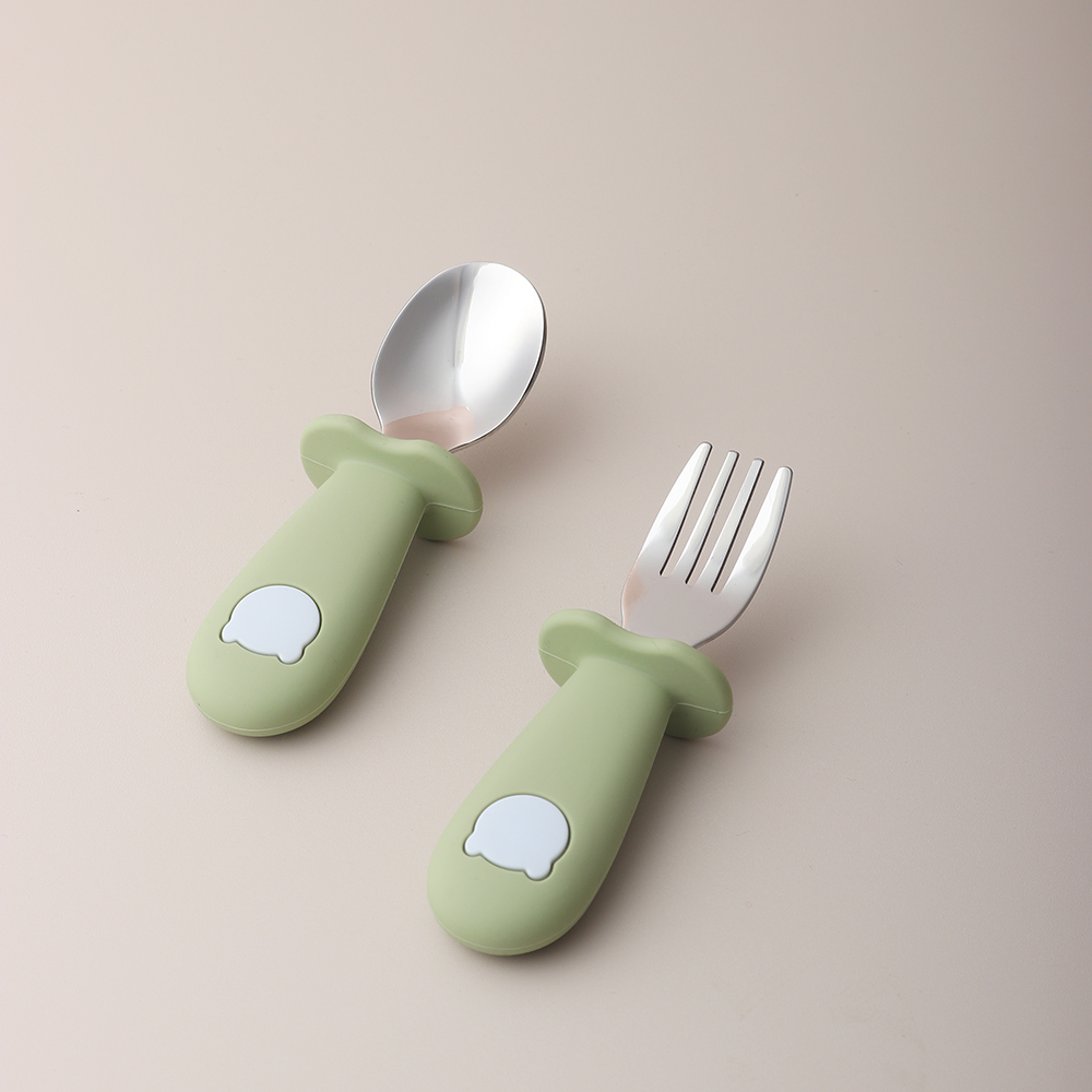 Colher e Garfo de Silicone em  - Baby Food Feeder avaliação e preço